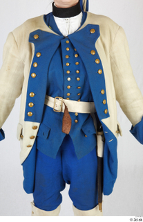  Photos Army man in cloth suit 3 17th century Army blue white and jacket historical clothing knob upper body 0001.jpg